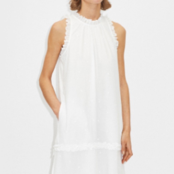 ME + EM Scallop Embroidery White Maxi Dress + Belt 0 - Picture 2 of 15